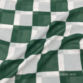 Professionally Cut Green White Plaid Pure Polyester Fabric